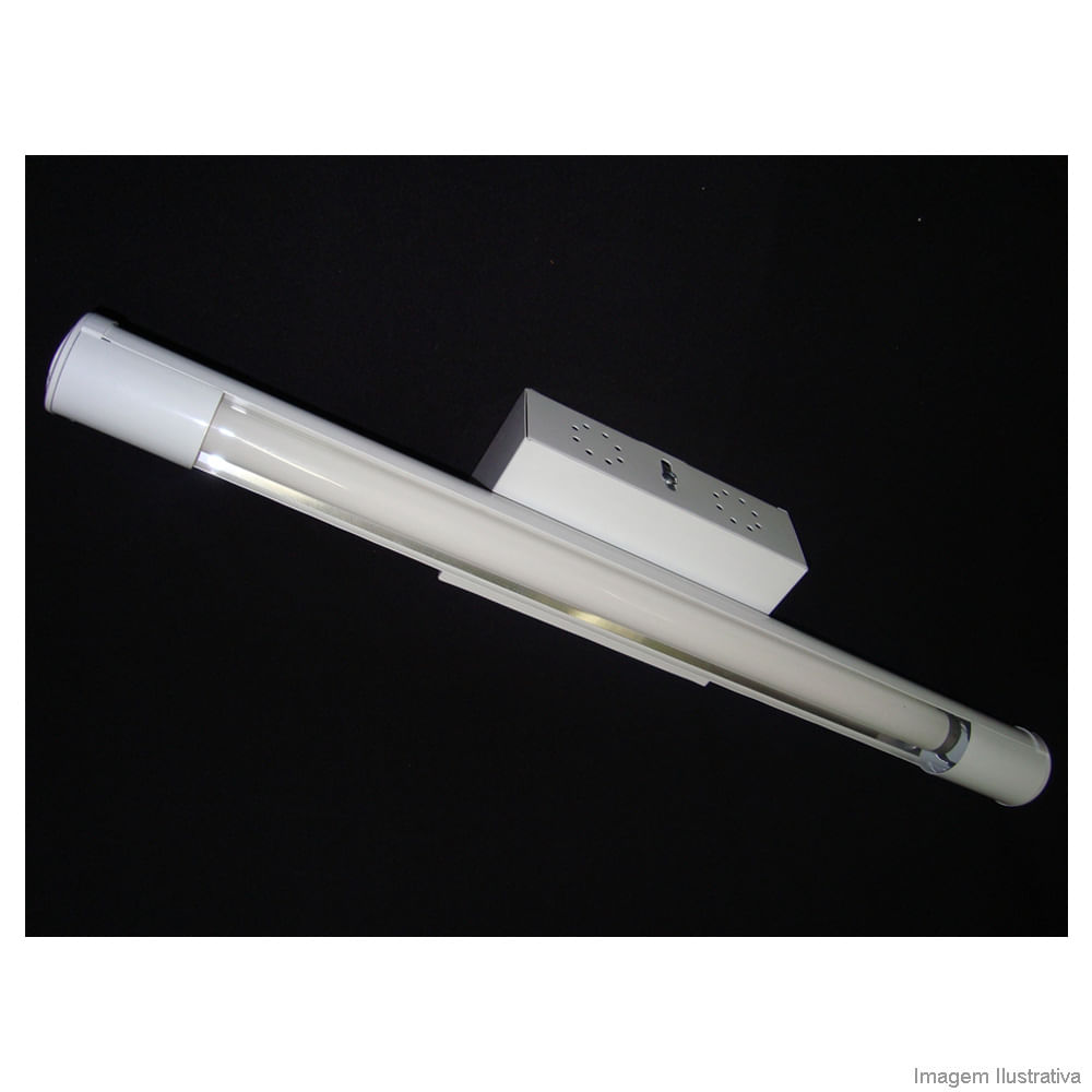 Luminária tubular para 1 lâmpada com reator 20W branca Tualux Telhanorte