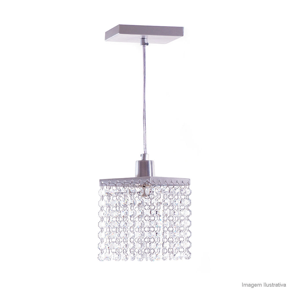 Pendente Crystal 1 lâmpada Halopin Auremar Telhanorte