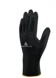 Confira a lista de equipamentos de segurança do trabalho básicos 12 Luva de Poliester c Revestimento Poliuretano Preta Delta Plus 1722050