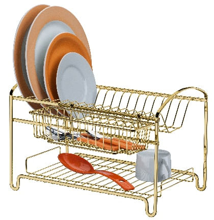 Veja quais são os itens que não podem faltar na sua cozinha 28 ESCORREDOR DE LOUCAS DUPLO DOURADO ATTUALE FUTURE 1525832