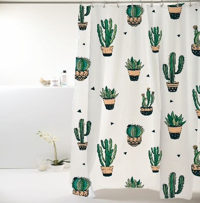 9 dicas para decorar sua sala com belos cactos 17 Cortina p Box Poliester 198x180cm Cactos Verde Bella Casa Colorful 1522884