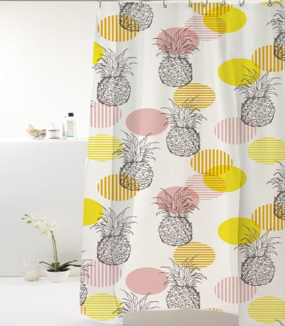 Aprenda a fazer uma bela decoração clássica e sofisticada 8 Cortina p Box Peva 180160cm Abacaxi Bolas Preto Amarelo Bella Casa Colorful 1523325