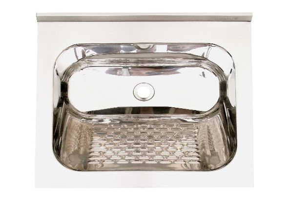 Tanque Brilhante Inox Simples Tampo Escovado Com Cuba 600x550x230mm Fabrinox