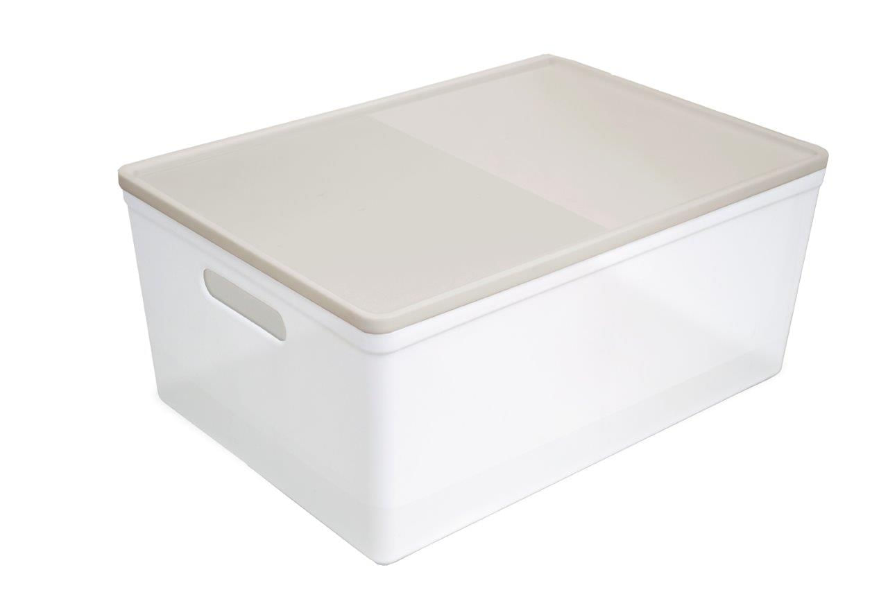 CAIXA ORGANIZADORA COM TAMPA SOUL PROTEA CRISTAL NUDE GRANDE 1735900