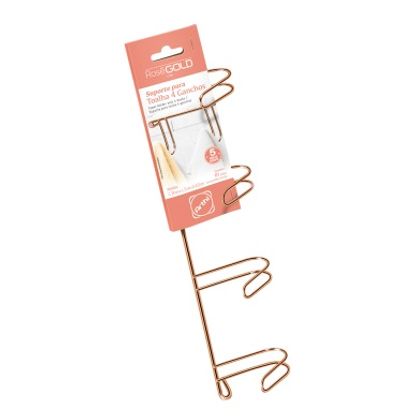 Suporte p/ Toalha c/ 4 Ganchos Rose Gold Arthi