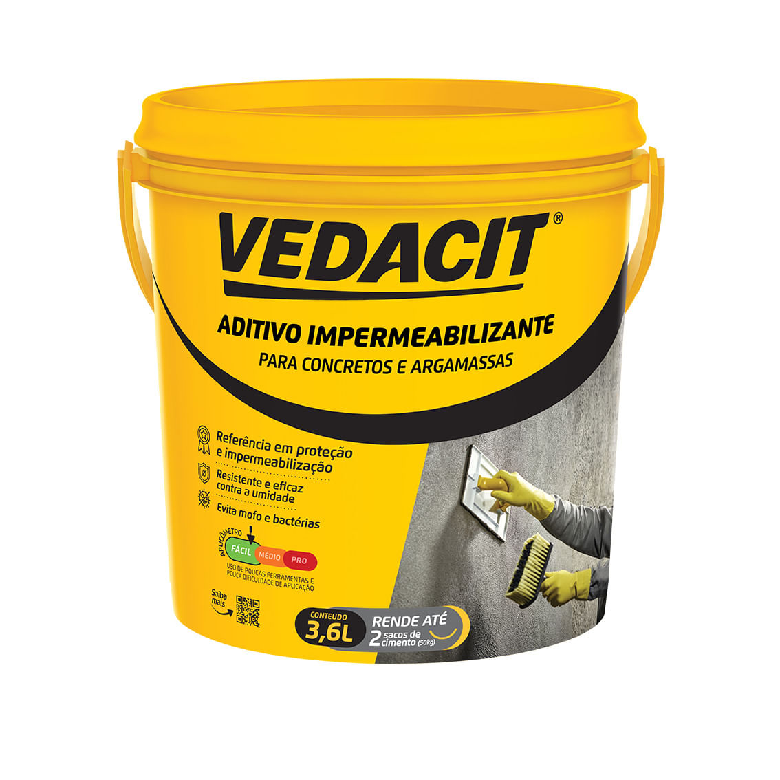 Aditivo Impermeabilizante Para Concretos E Argamassas 3,6l Vedacit