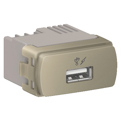Módulo Tomada Usb Carregador 1a 127v 220v 1m Dourado Miluz Schneider