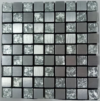Veja o passo a passo da aplicação de pastilhas adesivas 8 Pastilha de Aluminio 30x30cm AL1011 Prata Escovada Glass Mosaic 1780476