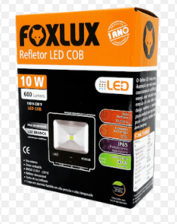 Refletor LED 10W 6500k Preto Foxlux