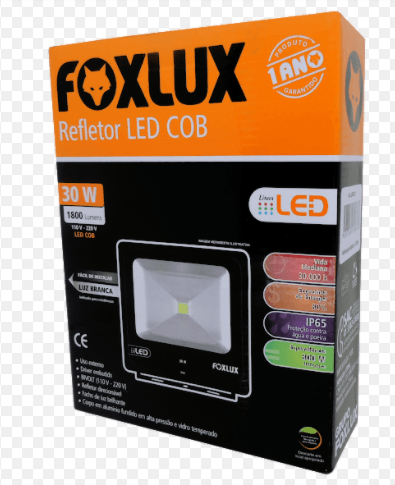 Acerte na iluminação: 4 dicas para escolher um refletor de LED 12 Refletor LED 30W 6500k Preto Foxlux 1783483
