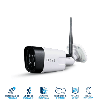 Camera de Seguranca Wi Fi Externa com Inteligencia de Video HD Branca ESC WB3F Elsys 1786830