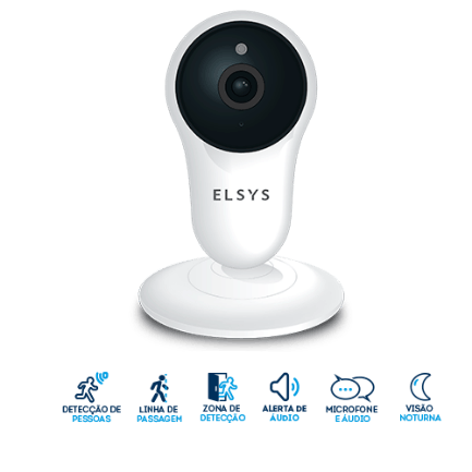 Camera de Seguranca Wi Fi Fixa com Inteligencia de Video HD Branca ESC WY3 Elsys 1786822