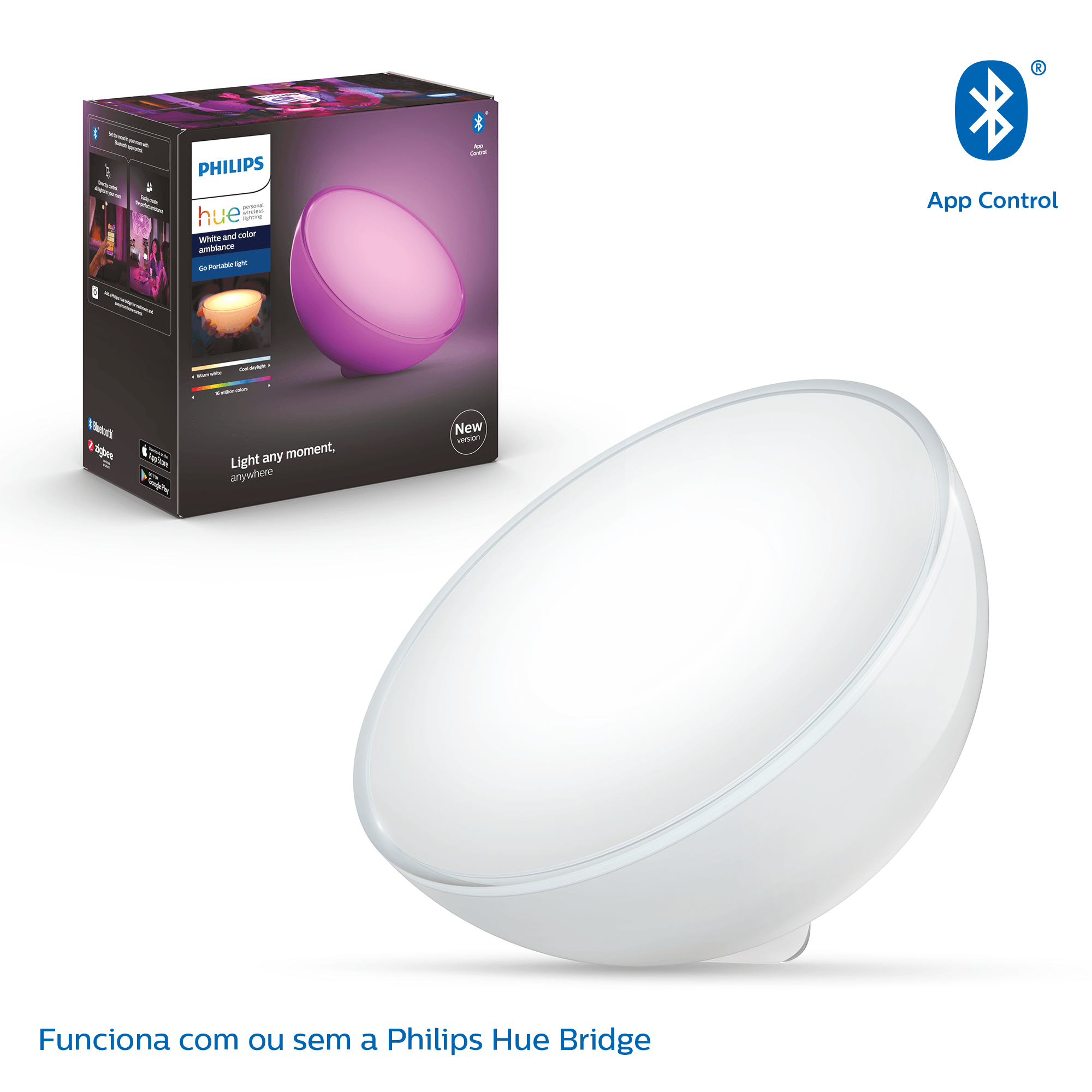 Redecore os ambientes com novas luminárias 16 Luminaria de embutir redonda 6W Multicolor Branca Hue Go Philips 1801538
