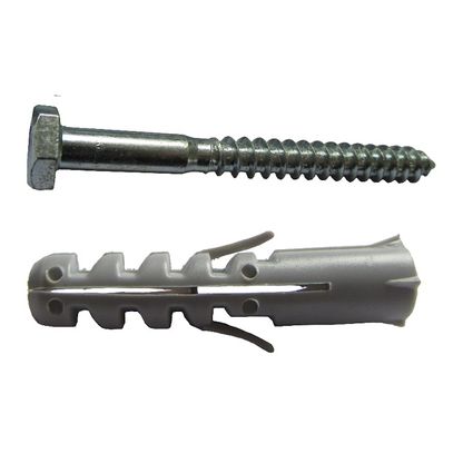 Bucha 10mm Nylon C/ Parafuso de Aço Sextavado 1/4X60 CT20PC