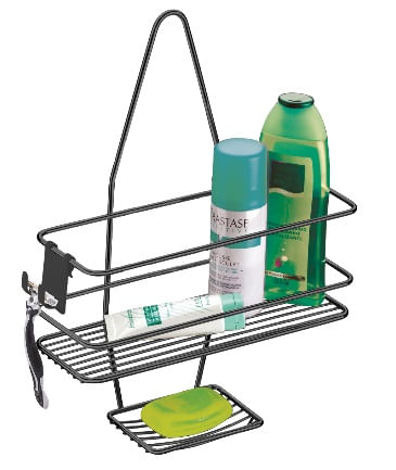 Veja 8 ideias simples para organizar banheiro pequeno 19 Suporte para Shampoo Sabonete de Registro com Gancho Movel Onix Future 1529994