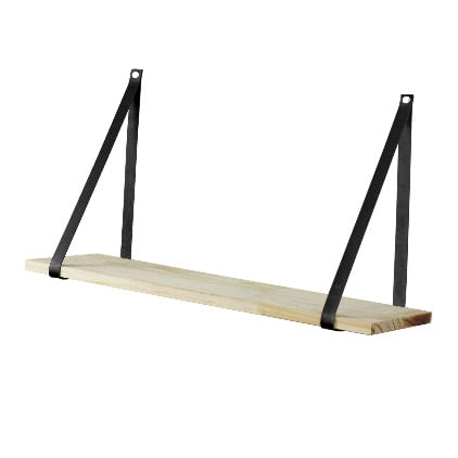 Entenda a diferença entre MDF e MDP: saiba qual escolher 6 Prateleira c Alca de Couro em Pinus 60x30x17cm Preto Ornella Decor 1759930