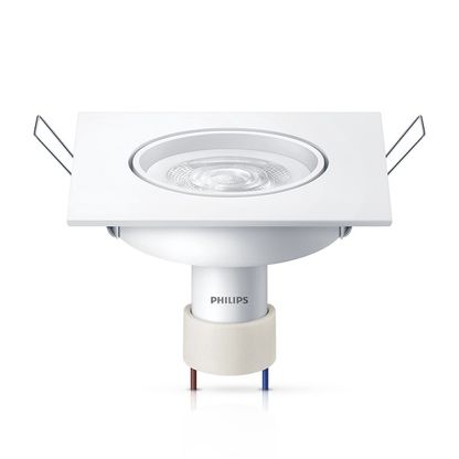 Luminária LED de embutir quadrada 5W 2700K Branca Spotkit Philips