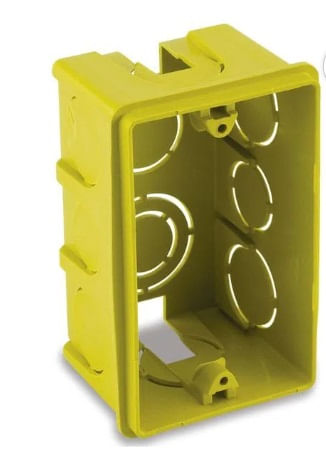 Caixa De Luz 4x2 Retangular Amarela Com 12 Peças Force Line
