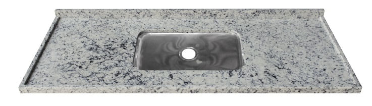 Saiba como escolher a melhor pia para sua cozinha 14 Pia de Granito Reto Simples 12m Branco Dallas Kasa Granito 1739042