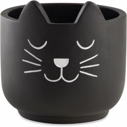 Cachepot em Cimento Grande Gato Preto Mart