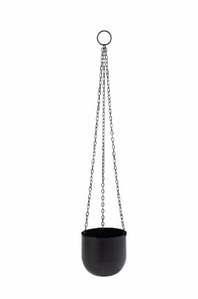Cofira inspirações para a decoração de área externa 14 Cachepot Pendente em Metal 15165cm c Corrente 705cm Preto Mart 1833839