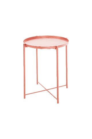 Mesa Lateral em Metal Rosa Coisas Coisinhas 2324466