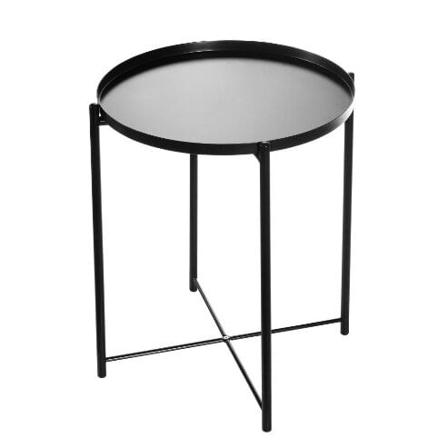 Como proteger quina de mesa? Veja dicas simples e eficientes 11 Mesa Lateral em Metal Preta Coisas Coisinhas 2324482