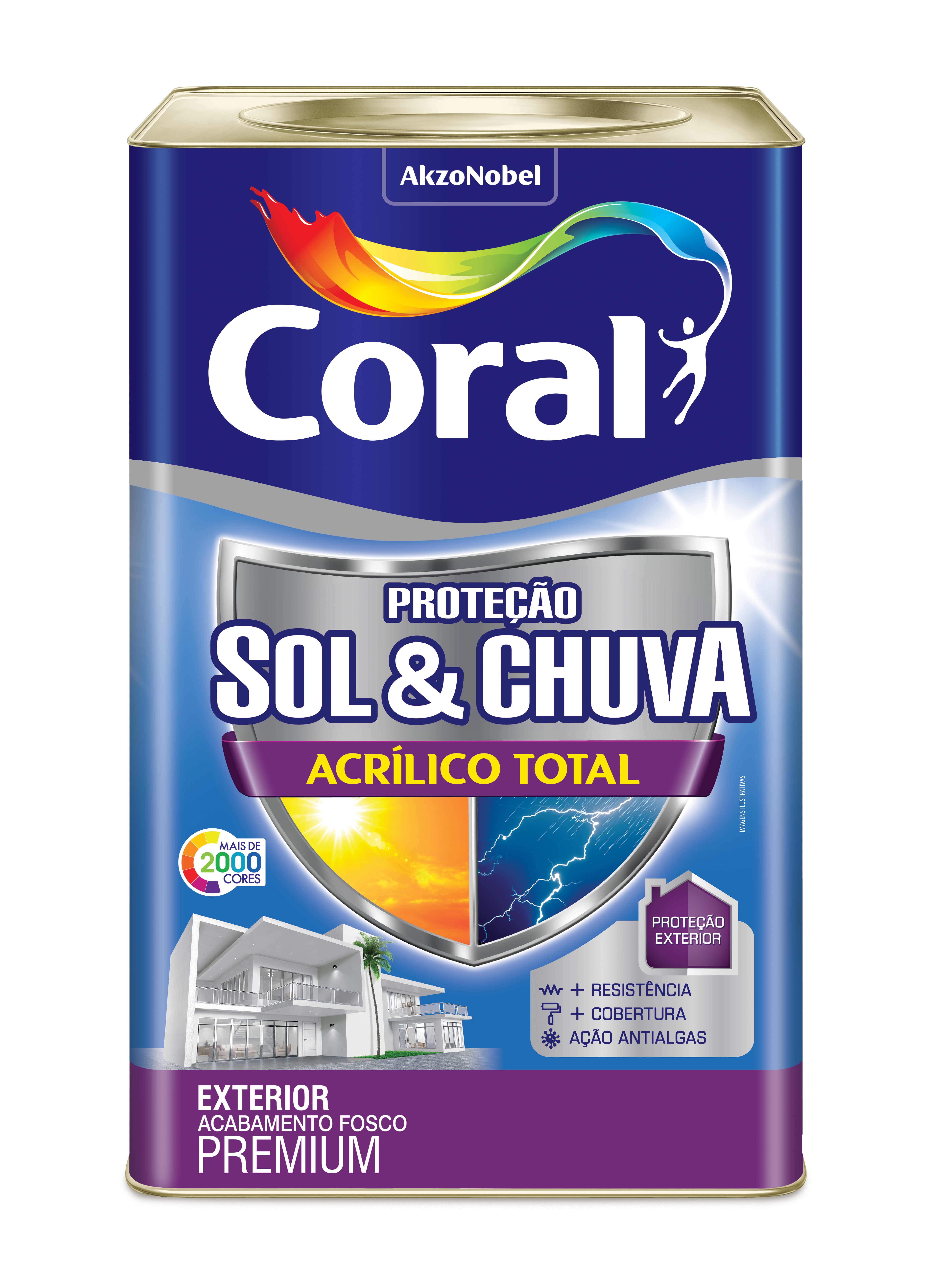 Como ter uma das casa mais bem-protegidas do mundo? 9 Tinta Coral Sol e Chuva Fosca Acrilico Total Areia 18 Litros 1567420