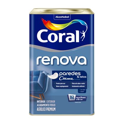 Tinta Coral Renova Acrílica Fosca Branco Gelo 16 Litros