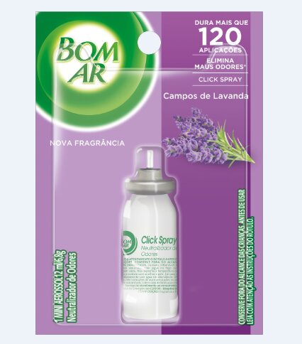 Bom Ar Click Spray Campos de Lavanda Refil 12mL