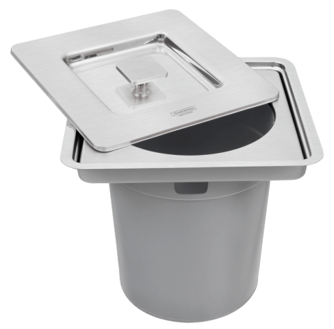 Veja como a lixeira de embutir pode transformar a sua cozinha 5 Lixeira de Embutir Clean Square em Aco Inox c Balde Pastico 5L Tramontina 1822071