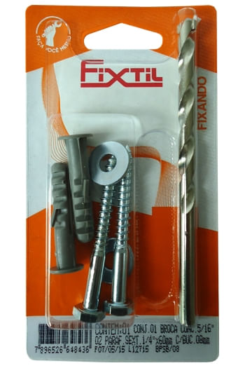 Kit Broca Para Concreto Com Parafuso e Bucha 6mm Para Tijolo Oco 4.0 X 50mm 6 Peças Fixtil