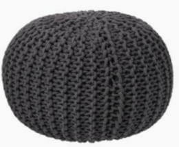 Inspire-se em 11 decorações de quarto infantil 17 Pufe de Malha de Algodao 50X50X40cm Preto 2338416