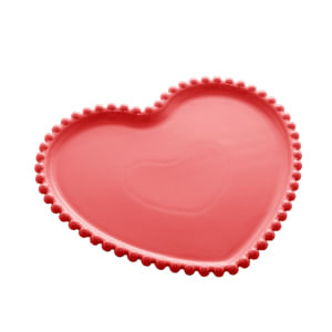 Veja 8 dicas de decoração de Natal para apartamentos e inspire-se 25 Conjunto 2 Pratos Porcelana Coracao Beads Vermelho 20X17X2cm Bongourmet 2346958