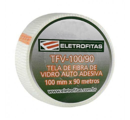 Tela de fibra de vidro para proteção mecânica de fita elétrica 10cm x 15 metros Eletrofita (7898272870369)