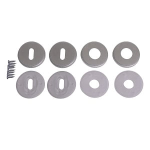 Blister Kit Roseta Interna Redonda Polida Arouca Conjunto de roseta para fechaduras e maçanetas de inox 19,5cm cromada Arouca