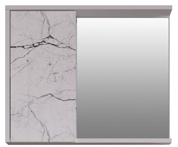 A superioridade do MDF na indústria de móveis para ambientes residenciais 5 Espelheira com armario eta 53x62cm branco marmorizado branco Cerocha 2359928