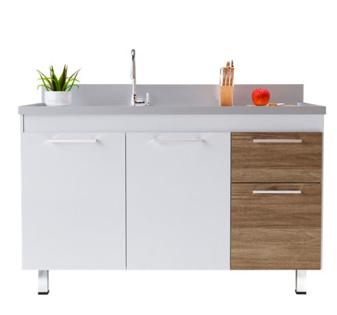 5 dicas para ter ainda mais espaço com os móveis de cozinha planejados 8 Gabinete para cozinha com pia kaus 31090003 144x54cm branco berlin Cerocha 2360020