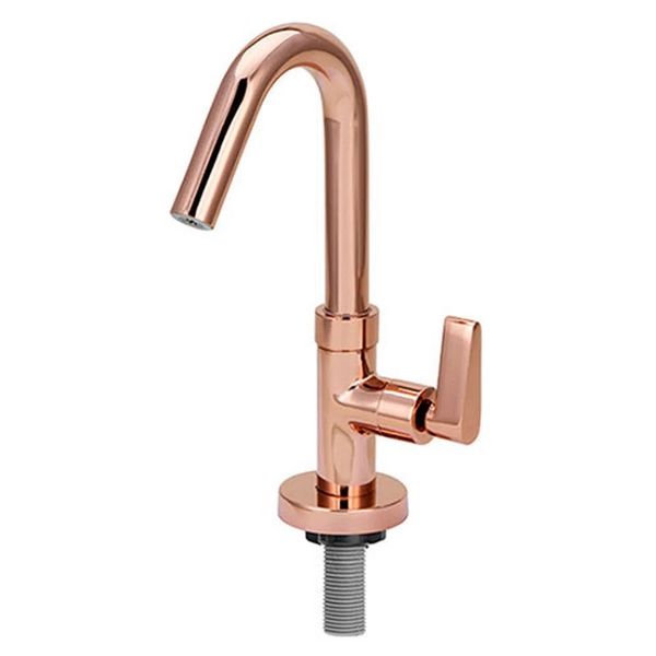Torneira de bancada Forusi para lavatório bica móvel rose gold fosco Clock