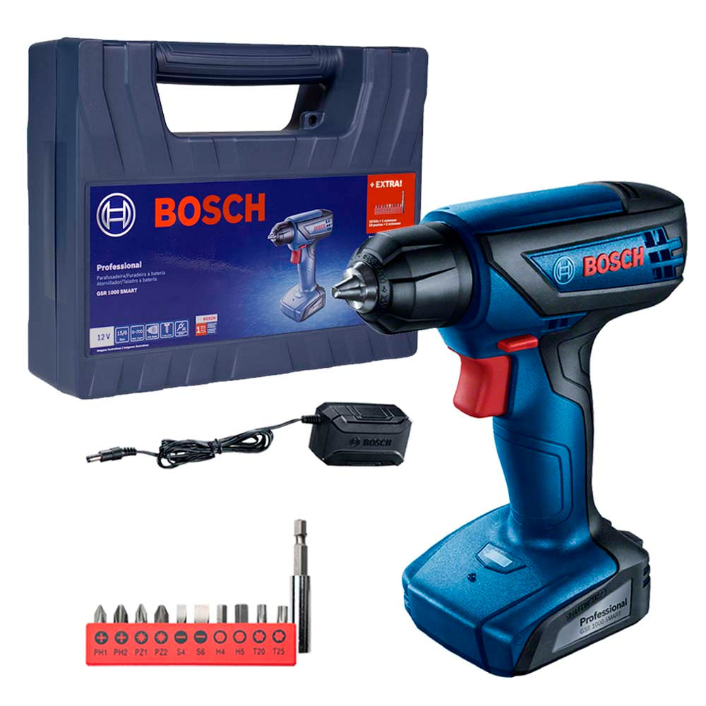 Furadeira parafusadeira GSR 1000 SMART a bateria 12V 6mm Bosch 1420267