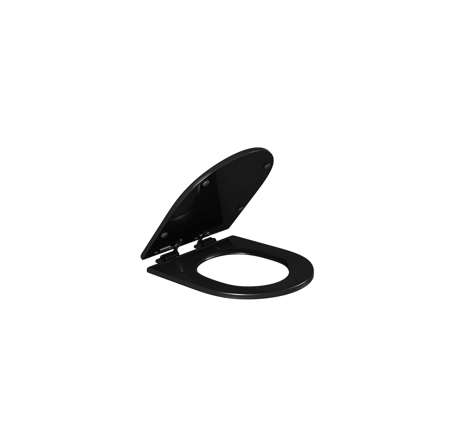 Assento sanitário com slow close e fixação black matte ébano fosco Deca