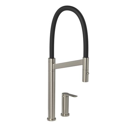 MONOCOMANDO DE MESA PARA COZINHA BICA ALTA COLORE - CROMADO E MARROM - DECA