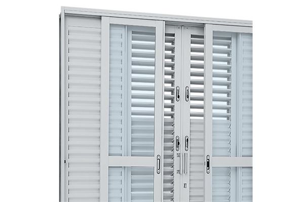 Porta Balcão Sasazaki de Correr Multiflex Pratika 6 Folhas 217x200x16,5cm Branca