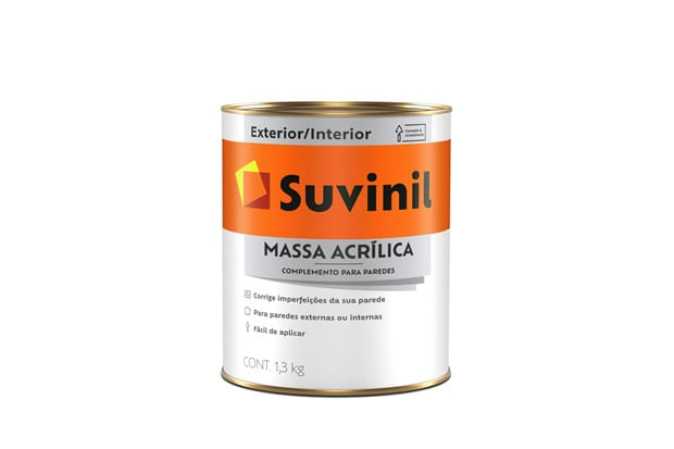 Como aplicar massa acrílica e obter um acabamento perfeito? 8 Massa acrilica 900ml branco Suvinil 616940