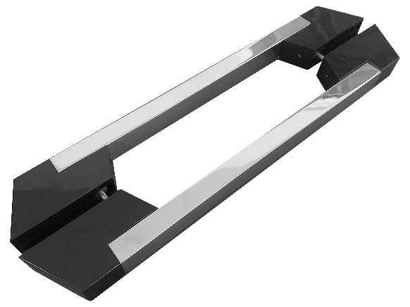 Puxador Duplo Let 465x300x20mm Aço Inox 201 Polido Preto Geris
