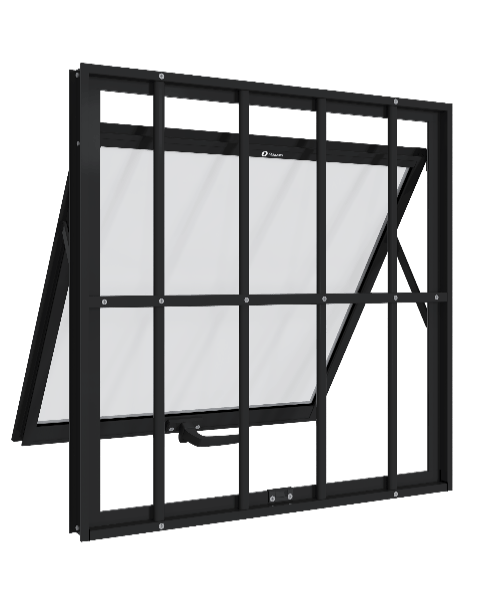 Janela maxim-ar aluminio grade classic vidro mini boreal - fitblack