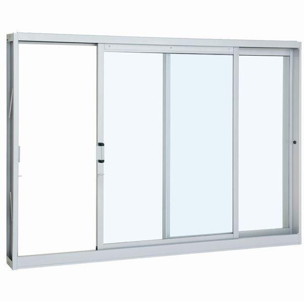 Janela de Correr Aço 2 Folhas sem Grade 100x120x12cm Abertura Direita Vidro Liso - Branco - Prátika Sasazaki