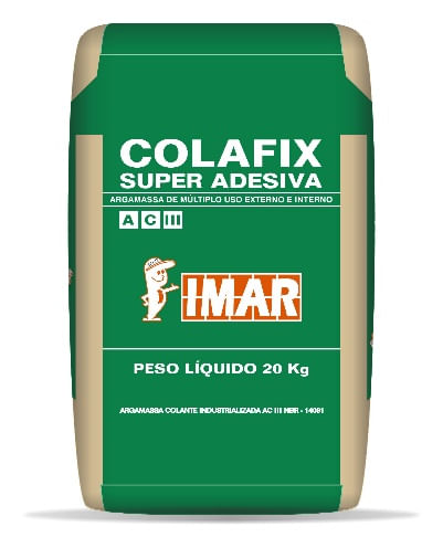 Argamassa Colafix Super Adesiva Aciii Imar Cinza 20Kg Emb Plastica