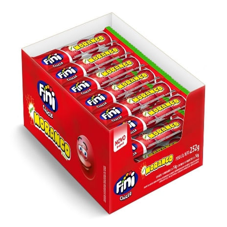 Chicle Morango 12X18X14G