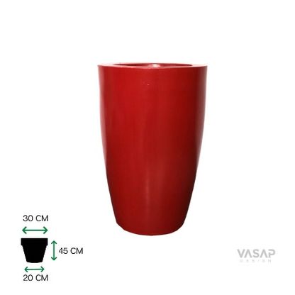 Vaso Cone Liso 45 Vermelho